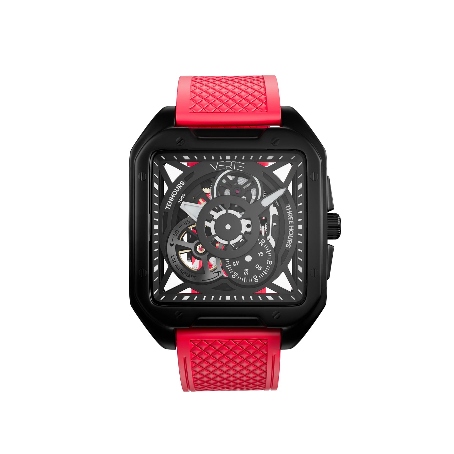Crimson Red Grid Strap