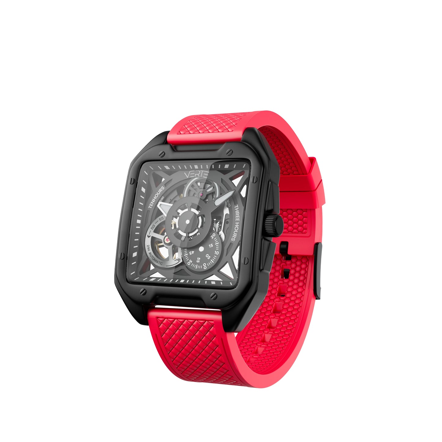 Crimson Red Grid Strap