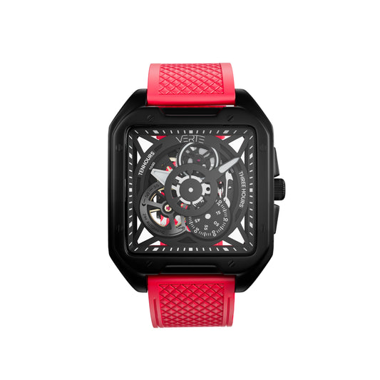 Crimson Red Grid Strap