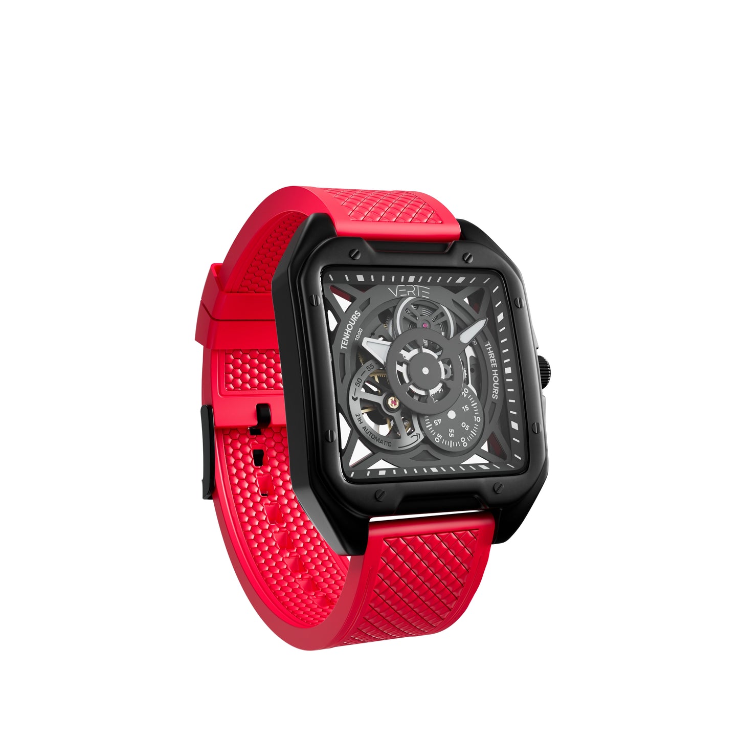 Crimson Red Grid Strap